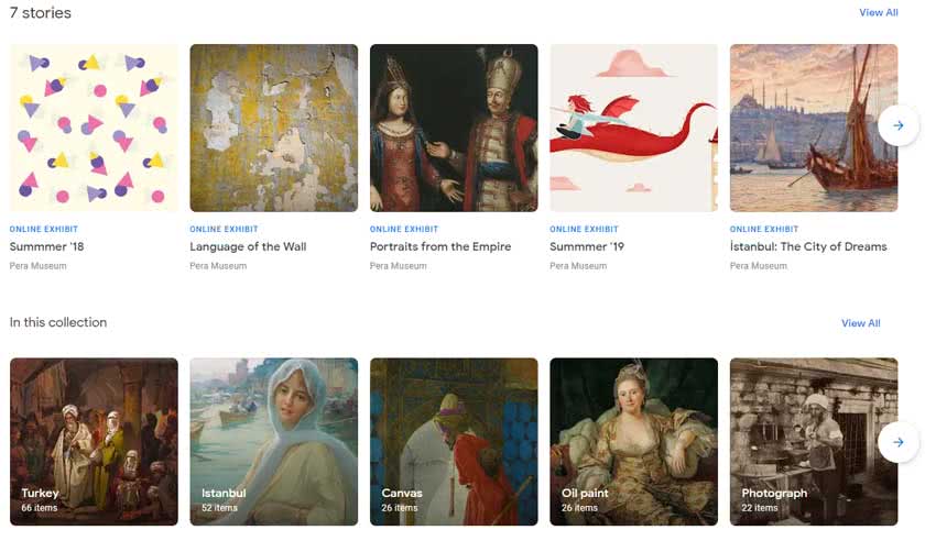 Pera Müzesi'nin Google Arts & Culture'daki dijital sergileri