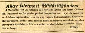 Basında Adalar, Nisan 1935