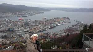 Bergen Floyen tepesinden şehre bakış