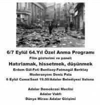 6/7 Eylül&#039;ün 64. yılı anması için Film